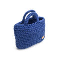 Kép 2/3 - Pólófonalból horgolt táska - kicsi basic winsor-kék | P5101