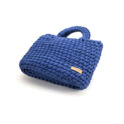 Kép 3/3 - Pólófonalból horgolt táska - kicsi basic winsor-kék | P5101