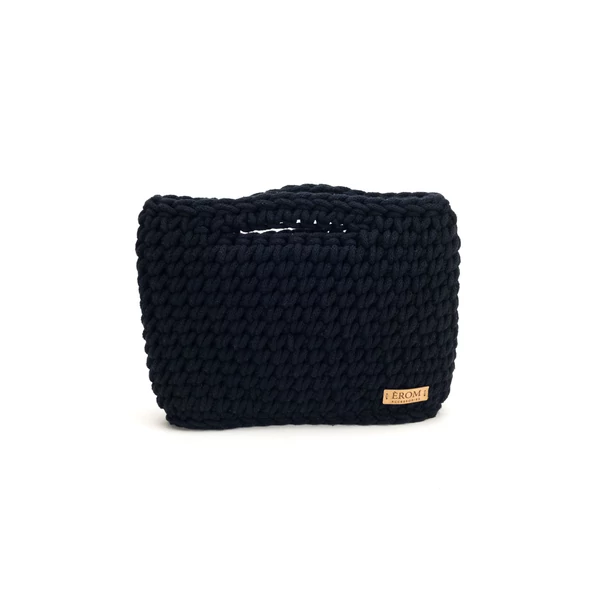 Kisméretű horgolt táska - basic fekete | ZS5001